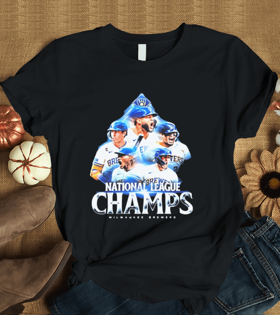 Milwaukee Brewers National League Champs 2026 Player Collage T-Shirt