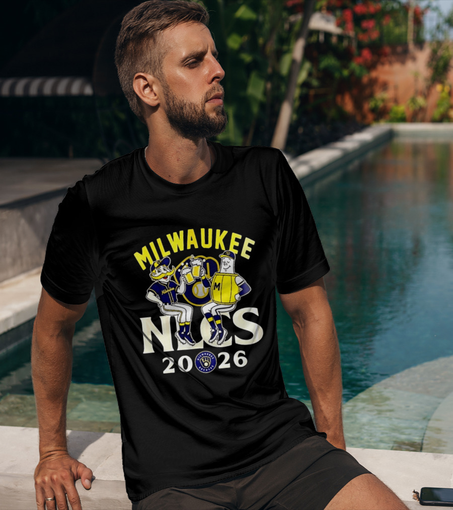 Milwaukee Brewers NLCS 2026 Beer Celebration With Glove T-Shirt