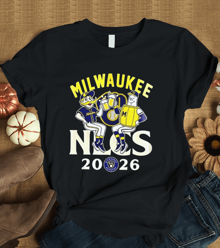 Milwaukee Brewers NLCS 2026 Beer Celebration With Glove T-Shirt