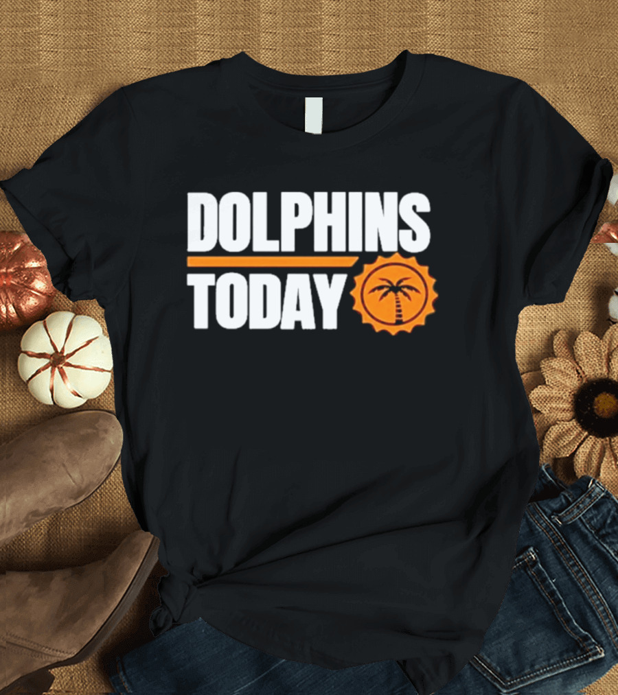 Dolphins Today Chat Sports Football Palm Tree T-Shirt