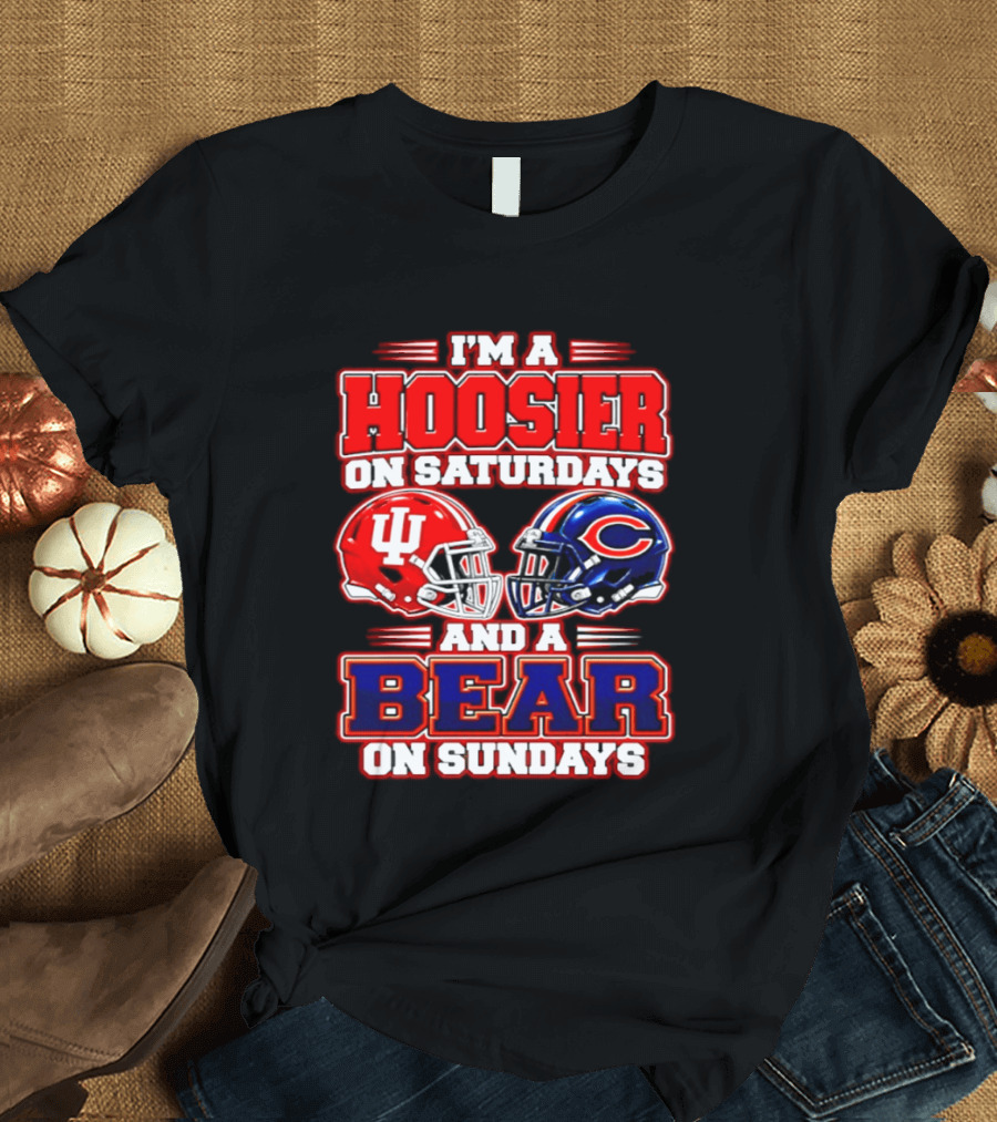 Indiana Hoosiers Saturdays Chicago Bears Sundays Fan 2026 T-Shirt