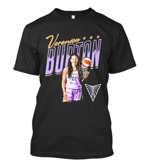 Veronica Burton Basketball Pose Valkyries Purple Orange 2026 T-Shirt