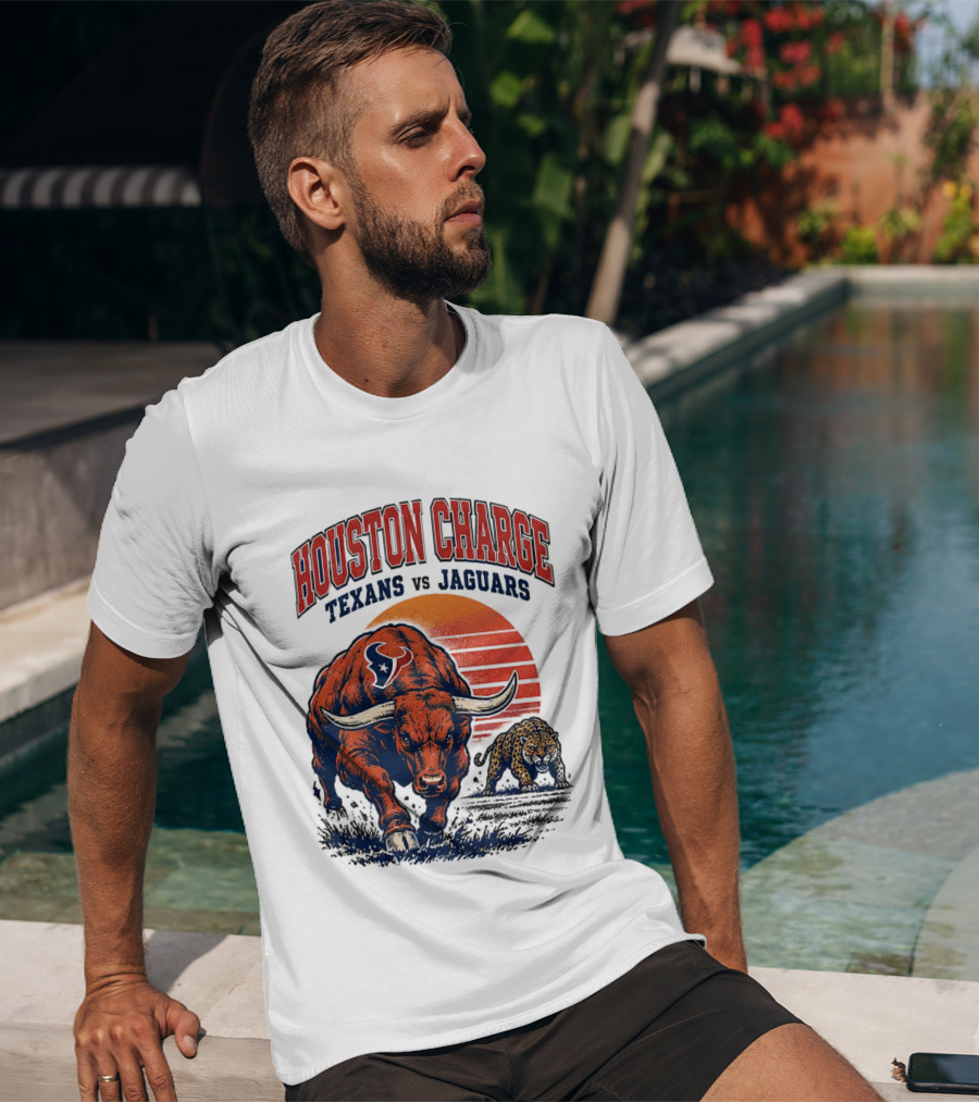 Houston Charge 2026 Texans Vs Jaguars Sunset Showdown T-Shirt