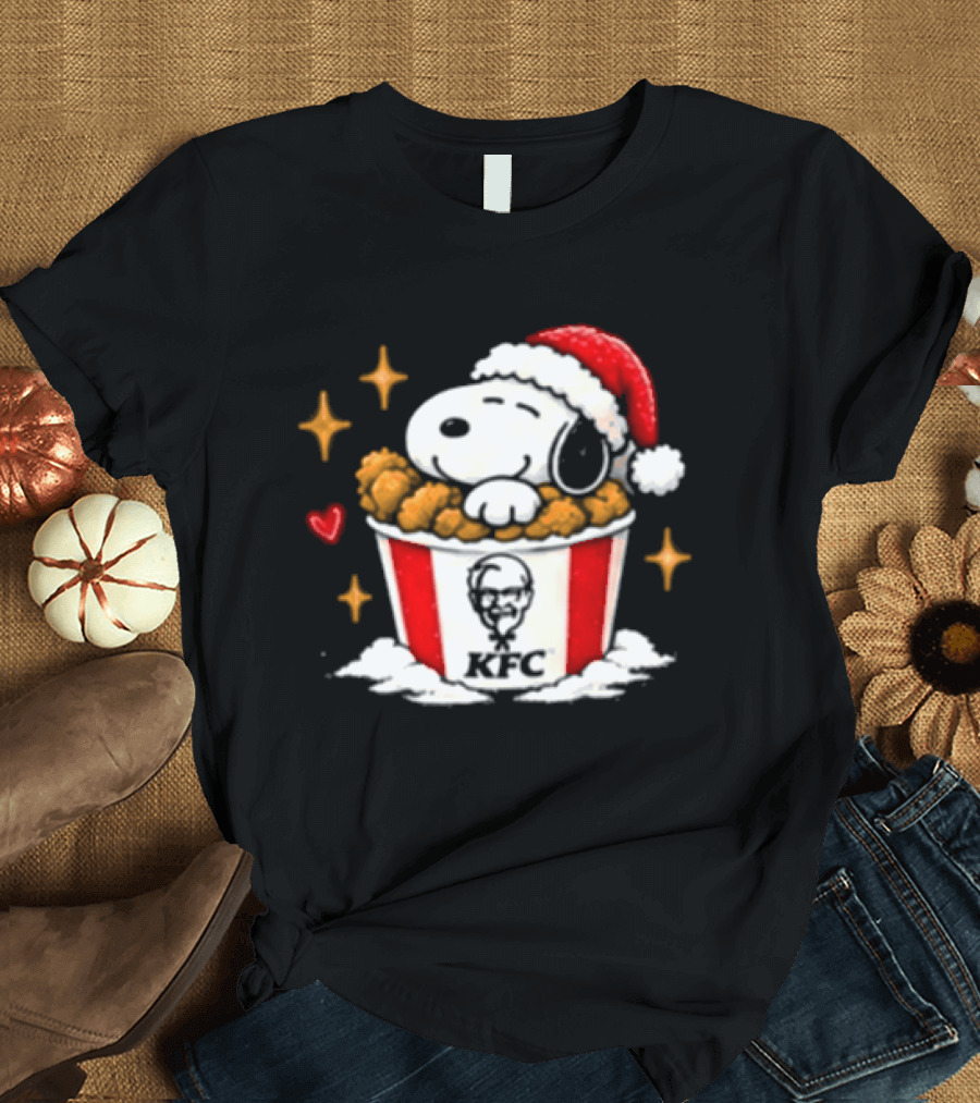 KFC Snoopy Christmas Chicken Bucket Holiday Special For Chicken Lovers T-Shirt