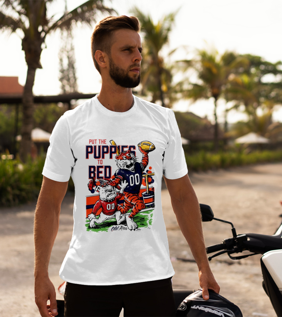 Auburn Tigers Put The Puppies To Bed Georgia Bulldogs Football Victory 2026 T-Shirt