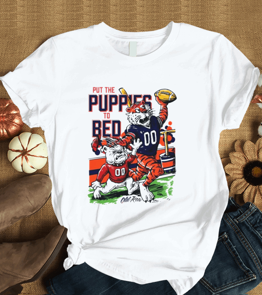 Auburn Tigers Put The Puppies To Bed Georgia Bulldogs Football Victory 2026 T-Shirt