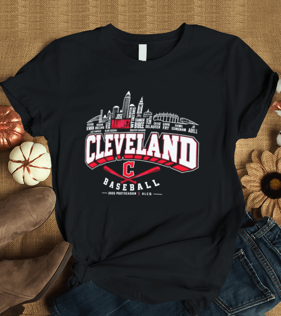 Cleveland Baseball 2022 Postseason ALCS Skyline Celebration T-Shirt
