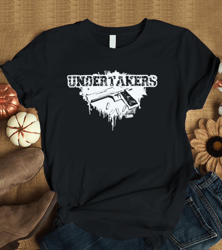 Undertakers Caliber 45 Girls Gun Themed Dripping Effect T-Shirt