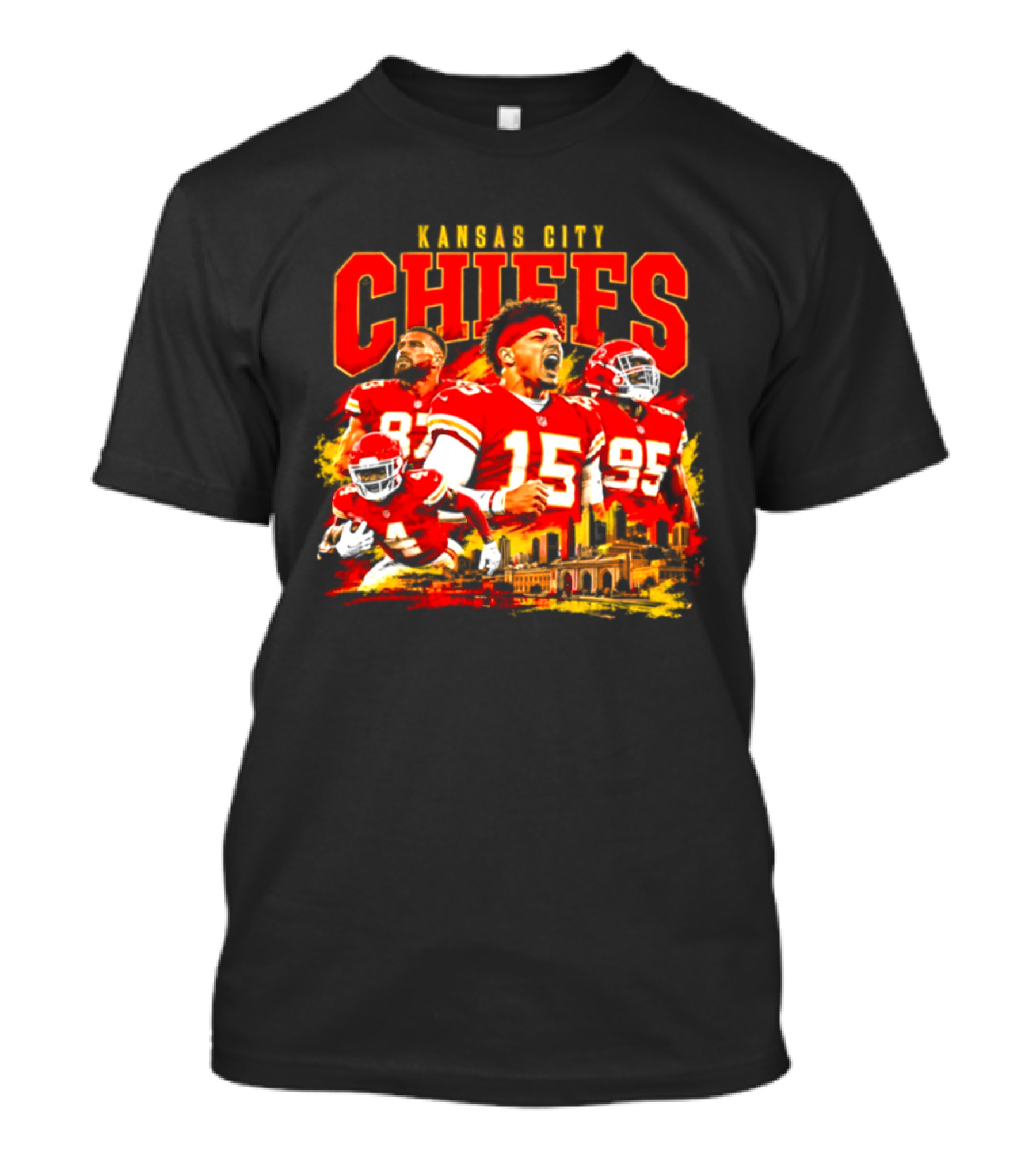 Kansas City Chiefs Players And City Skyline 2026 T-Shirt
