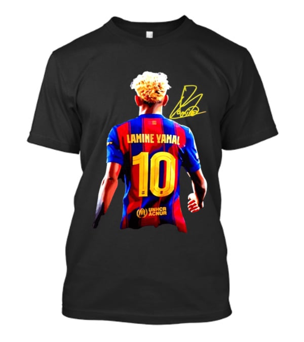Lamine Yamal No 10 UNHCR ACNUR FC Barcelona T-Shirt
