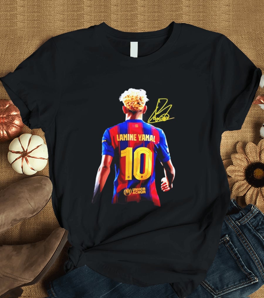 Lamine Yamal No 10 UNHCR ACNUR FC Barcelona T-Shirt