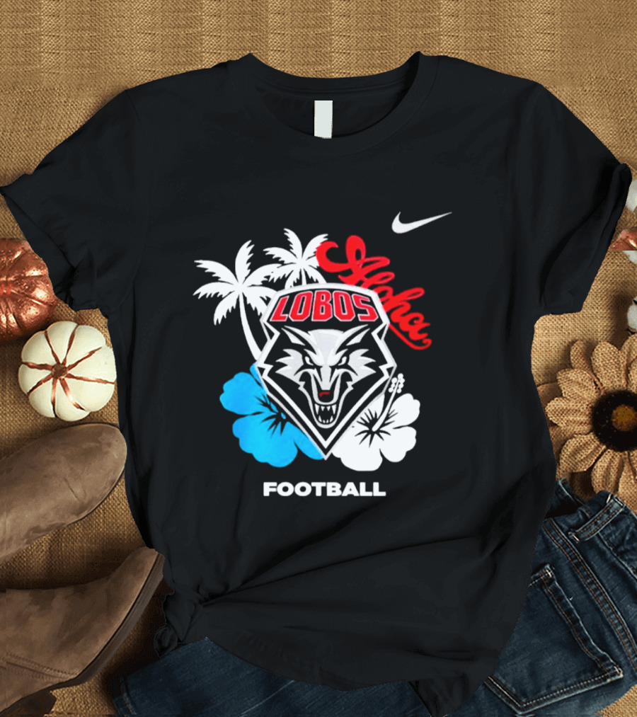 New Mexico Lobos Football Aloha 2026 Nike Tropical Palm Hibiscus T-Shirt
