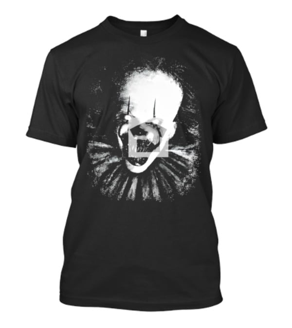 Pennywise The Dancing Clown Horror Movie Halloween Scary Face With Ruffled Collar T-Shirt