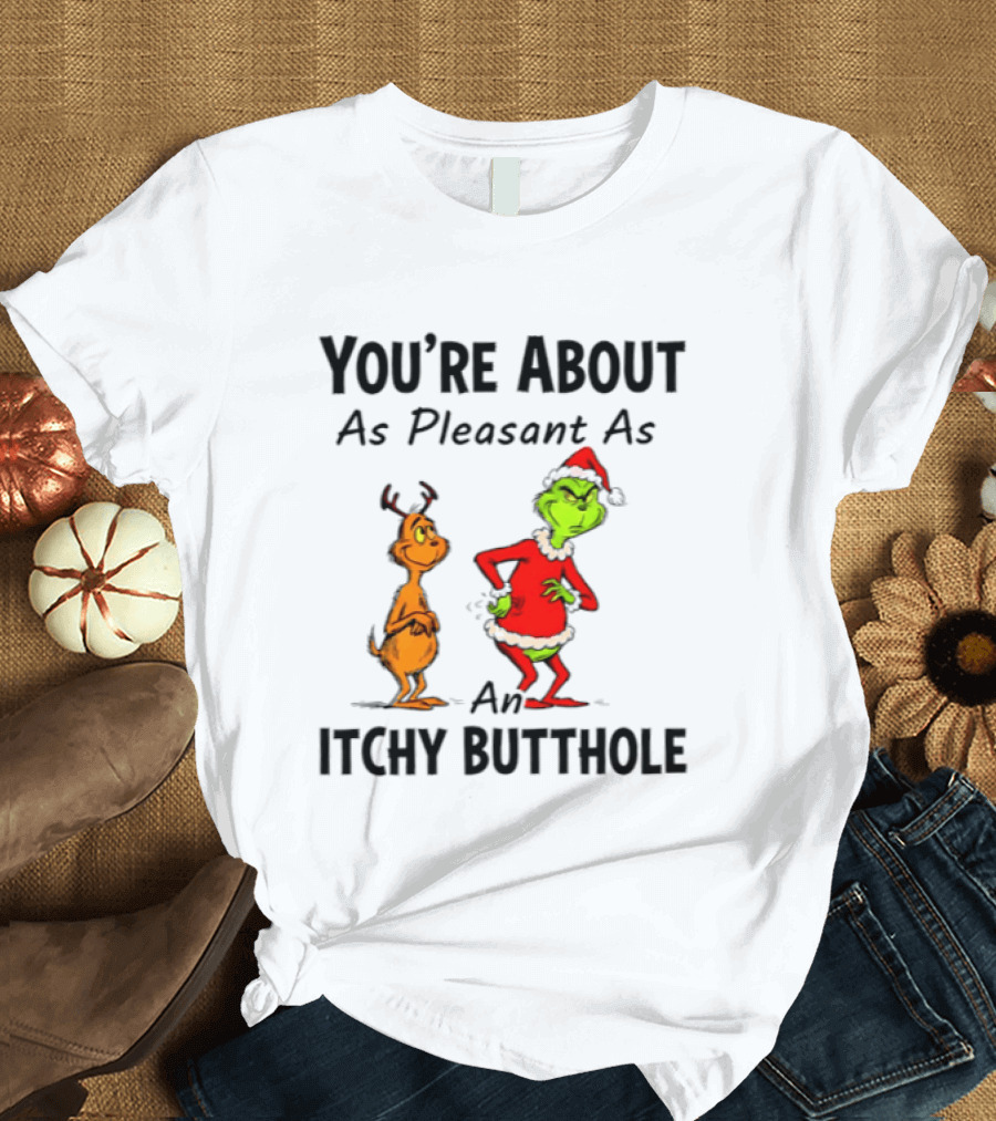 Grinch Santa You're About As Pleasant As An Itchy Butthole T-Shirt