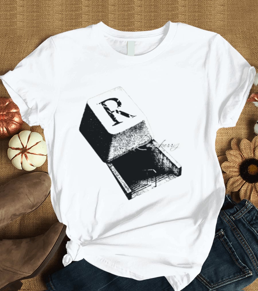 R Raspberry Minimalist Keyboard Key Block T-Shirt