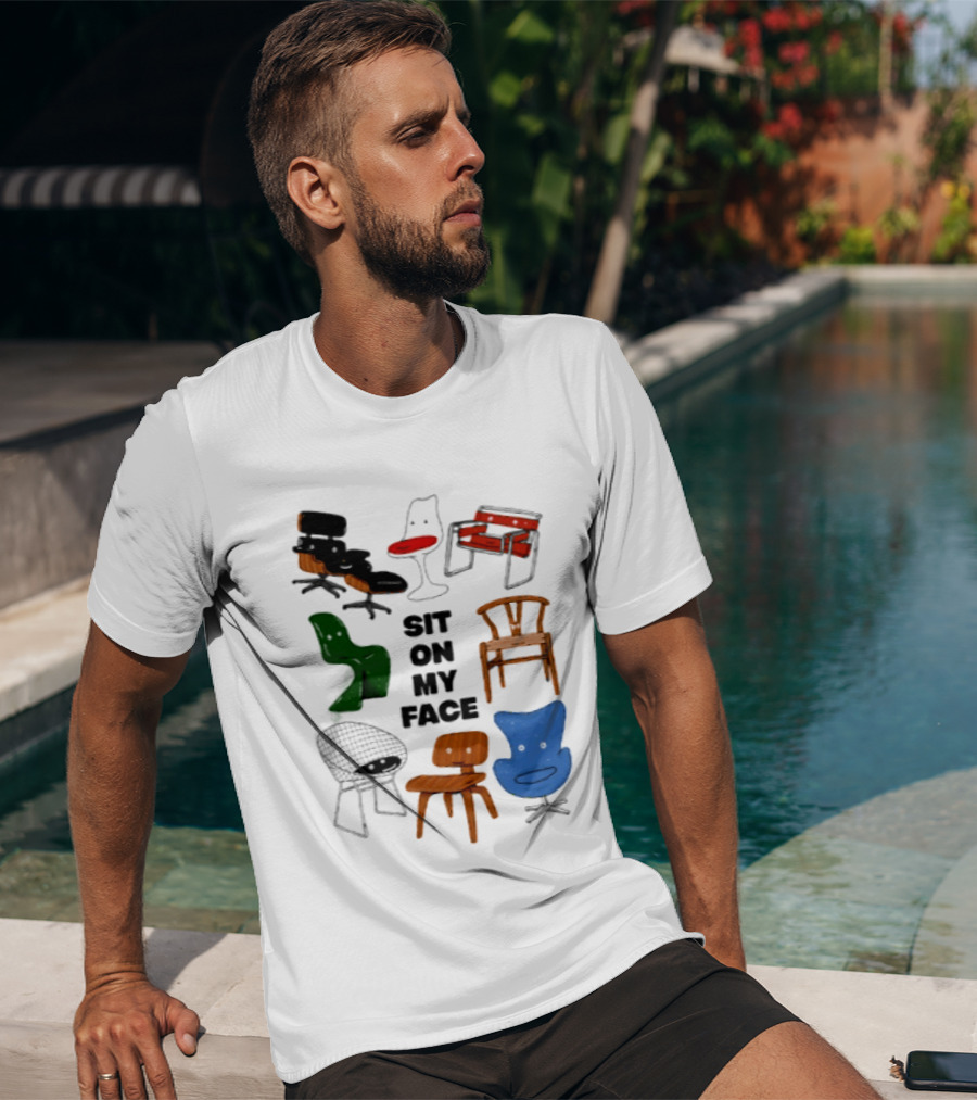 Sit On My Face Mid Century Modern Furniture Iconic Chair Collection T-Shirt