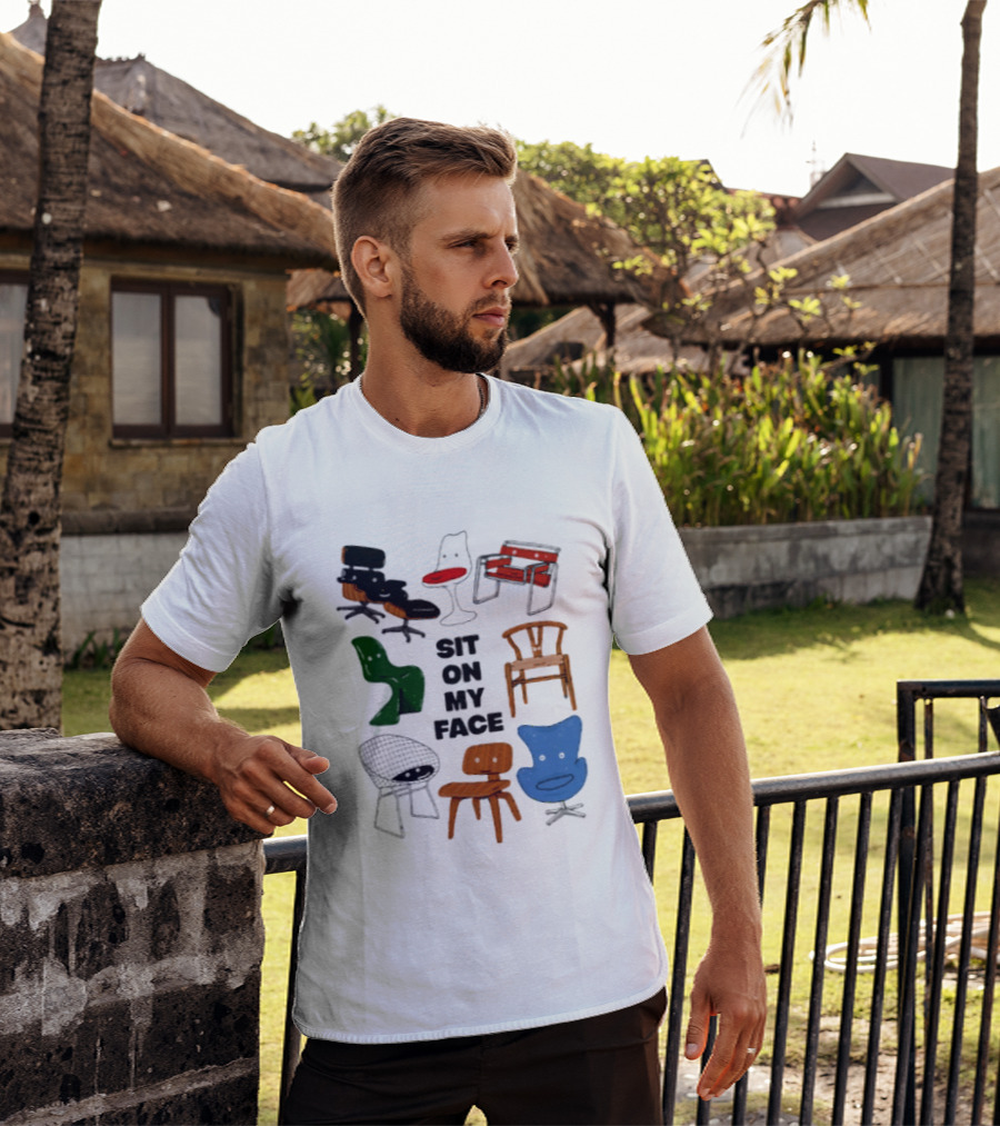 Sit On My Face Mid Century Modern Furniture Iconic Chair Collection T-Shirt