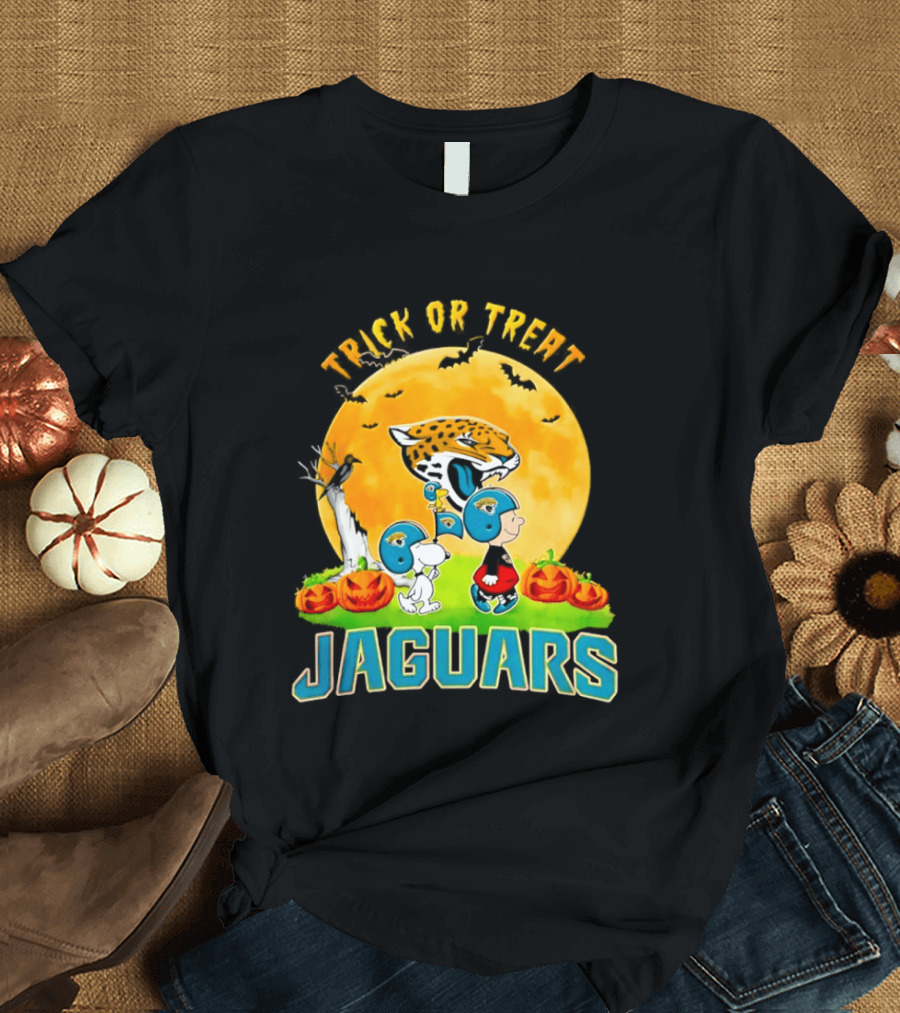 Trick Or Treat Jacksonville Jaguars Peanuts Halloween Abbey Road 2026 T-Shirt
