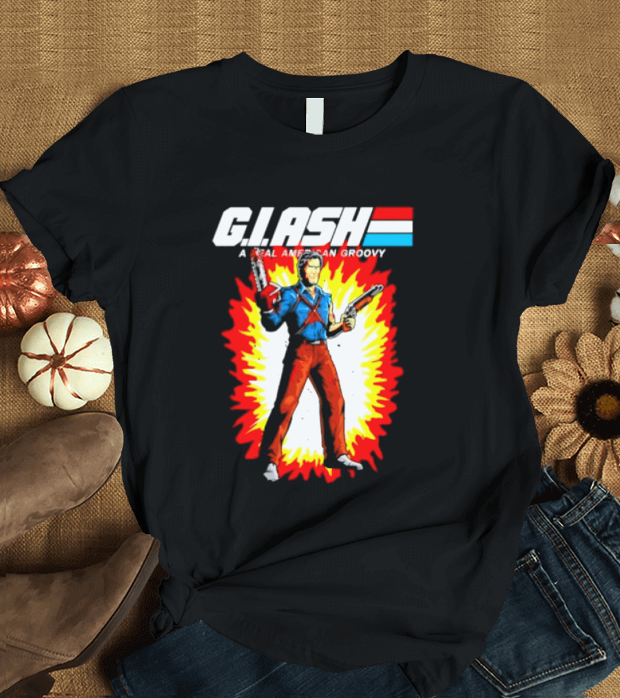 G.I. Ash A Real American Groovy Evil Dead Character Explosion T-Shirt