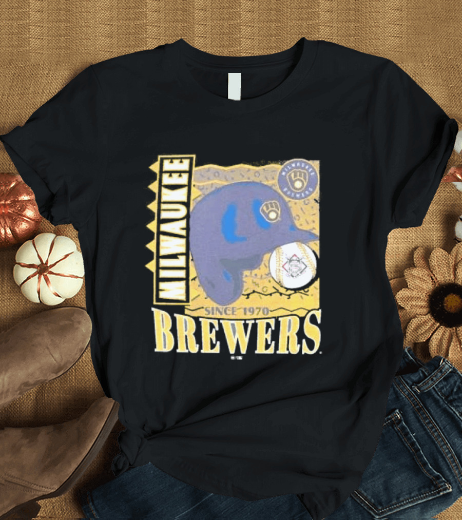 Milwaukee Brewers Since 1970 Helmet T-Shirt