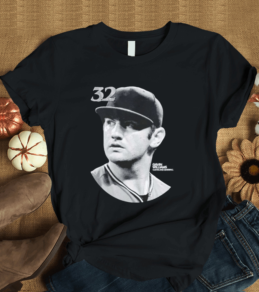 Gavin Williams 32 Cleveland Guardians Vintage Lineage Series T-Shirt