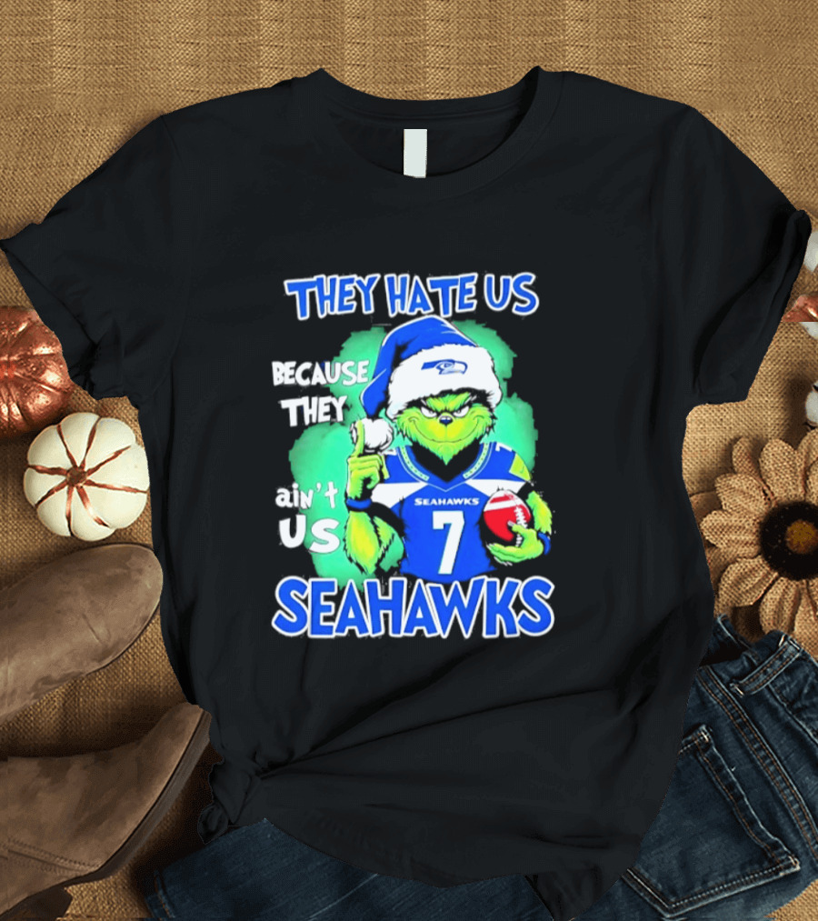 Grinch Seahawks 2026 Christmas They Hate Us Because They Ain't Us T-Shirt