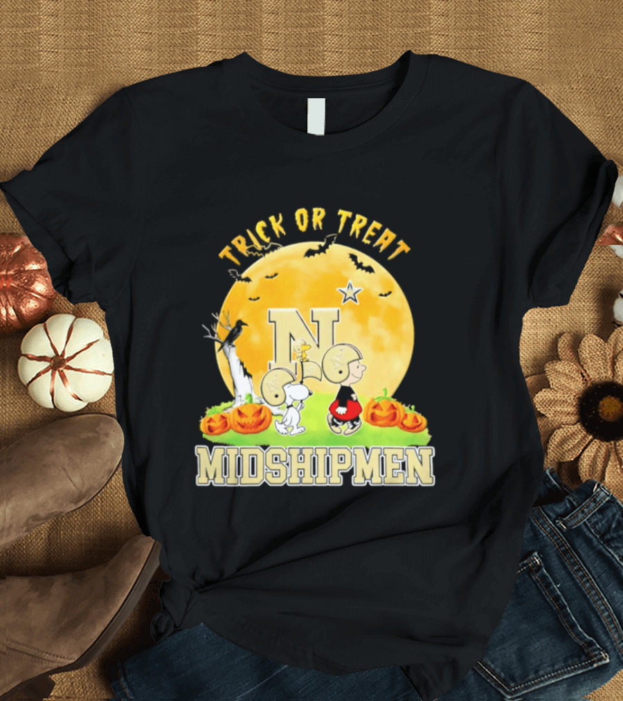 Navy Midshipmen Peanuts Trick Or Treat Halloween 2026 T-Shirt