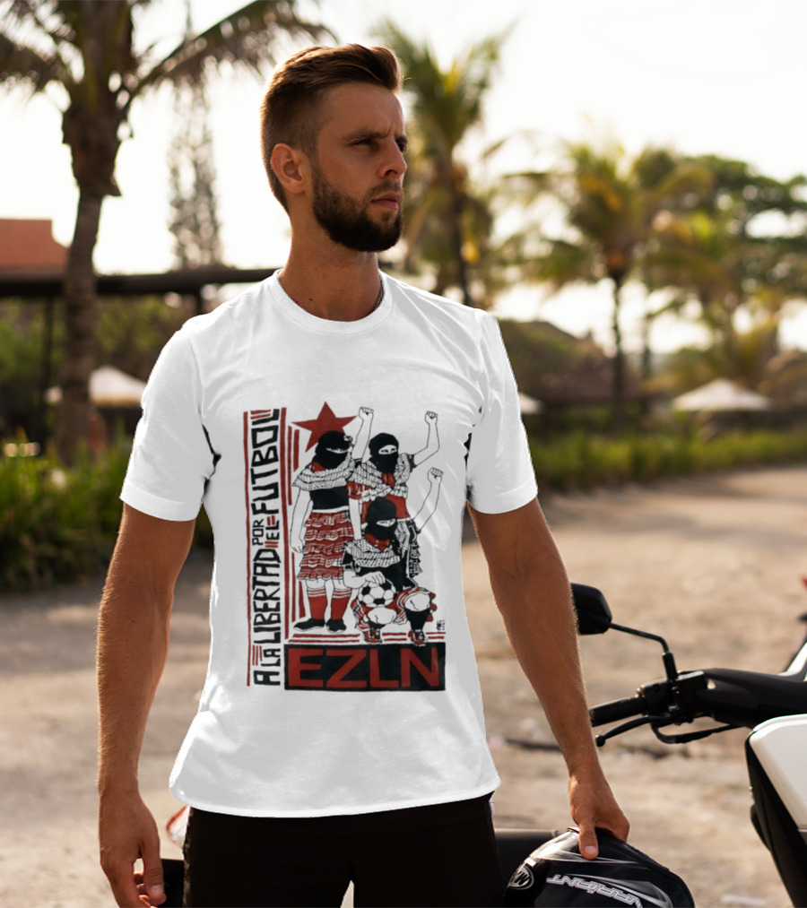 A La Libertad Por El Futbol EZLN Zapatista Red Star Movement T-Shirt