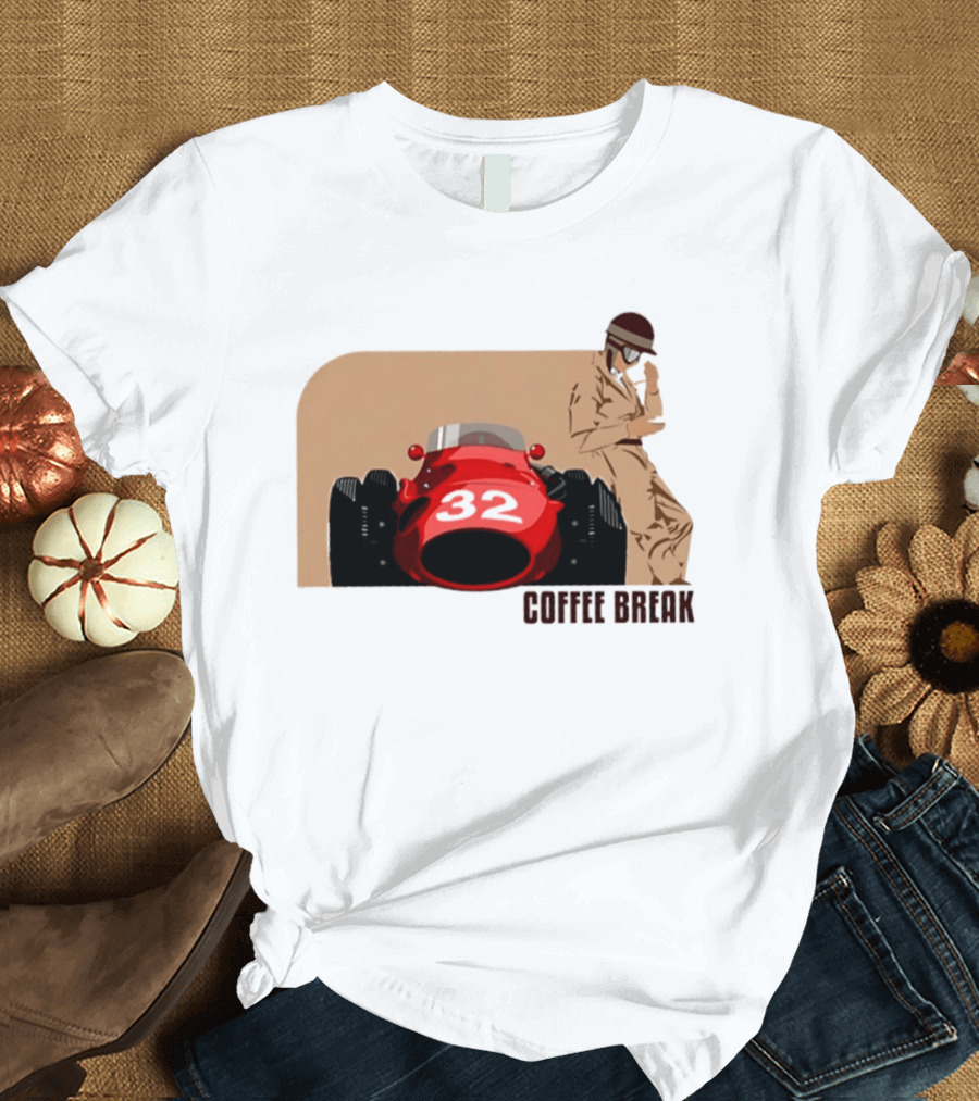 Coffee Break 32 Race Car Driver Vintage Racing T-Shirt