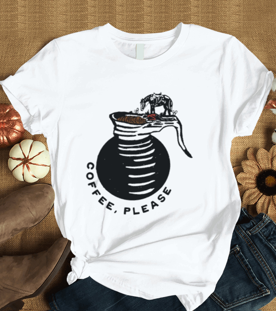 Coffee Please Cowboy And Horse Western Pot T-Shirt