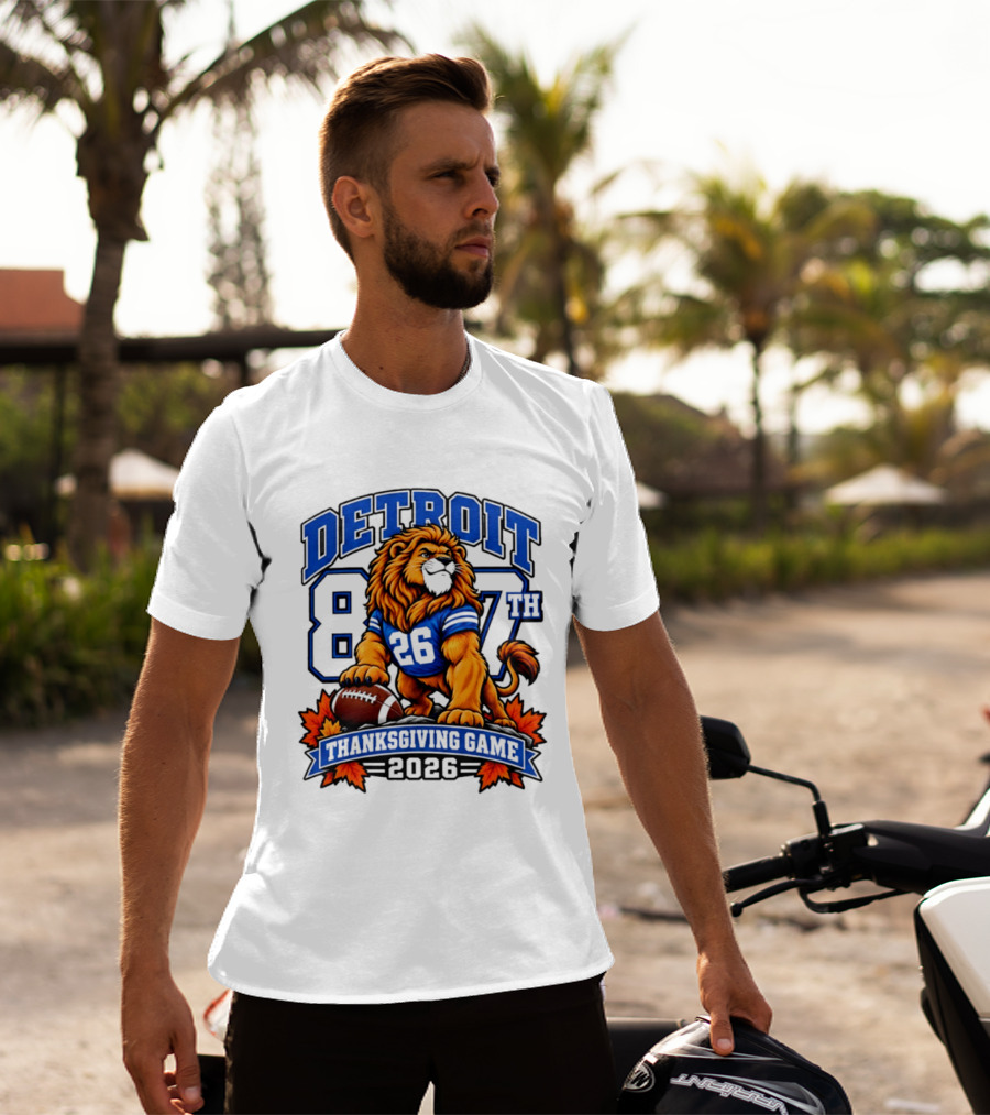 Detroit Lions 87th Thanksgiving Game 2026 Lion Football 26 T-Shirt