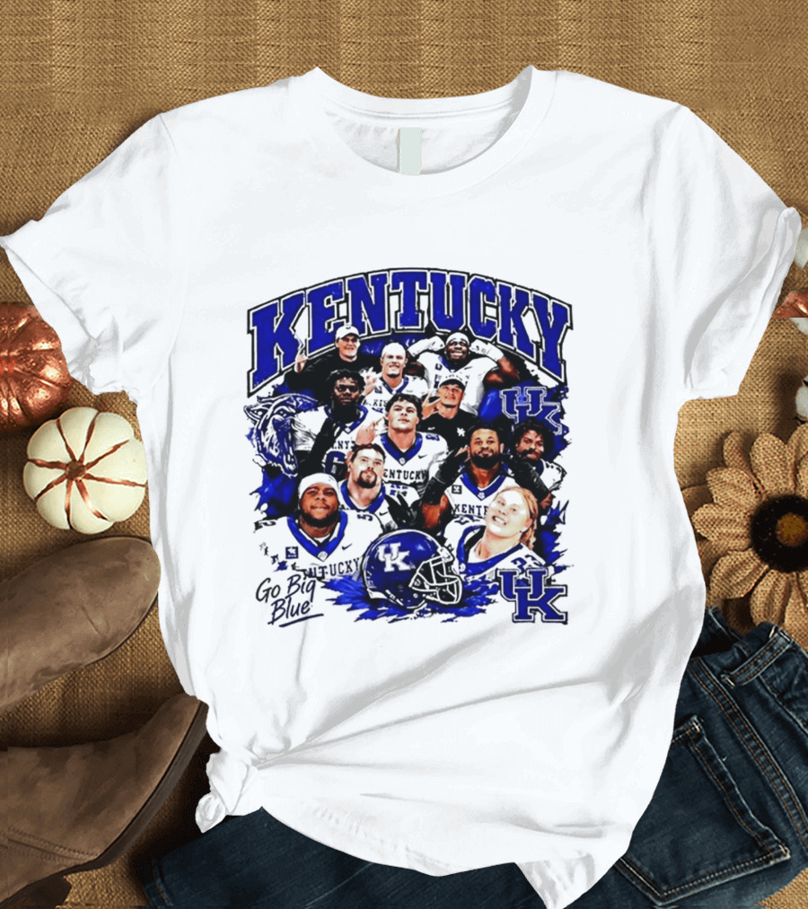 Kentucky Wildcats Go Big Blue Team UK Football Players T-Shirt