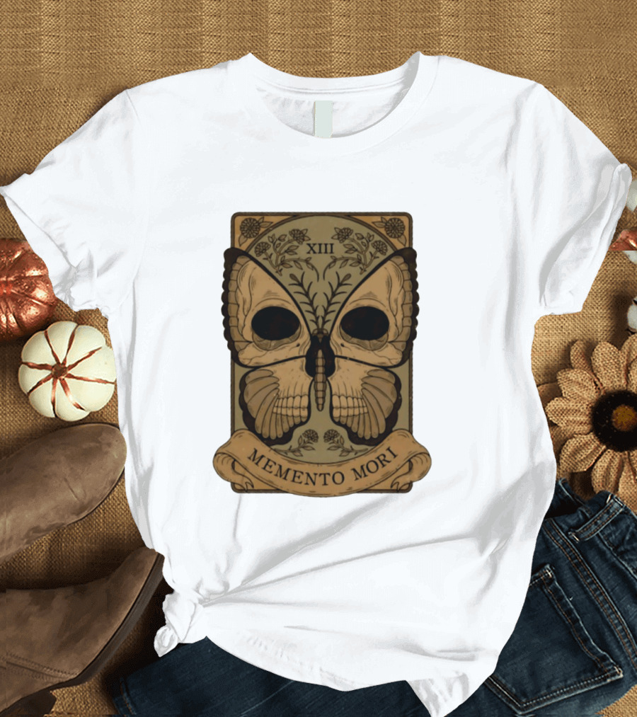 Memento Mori XIII Butterfly Skull Tarot Card T-Shirt