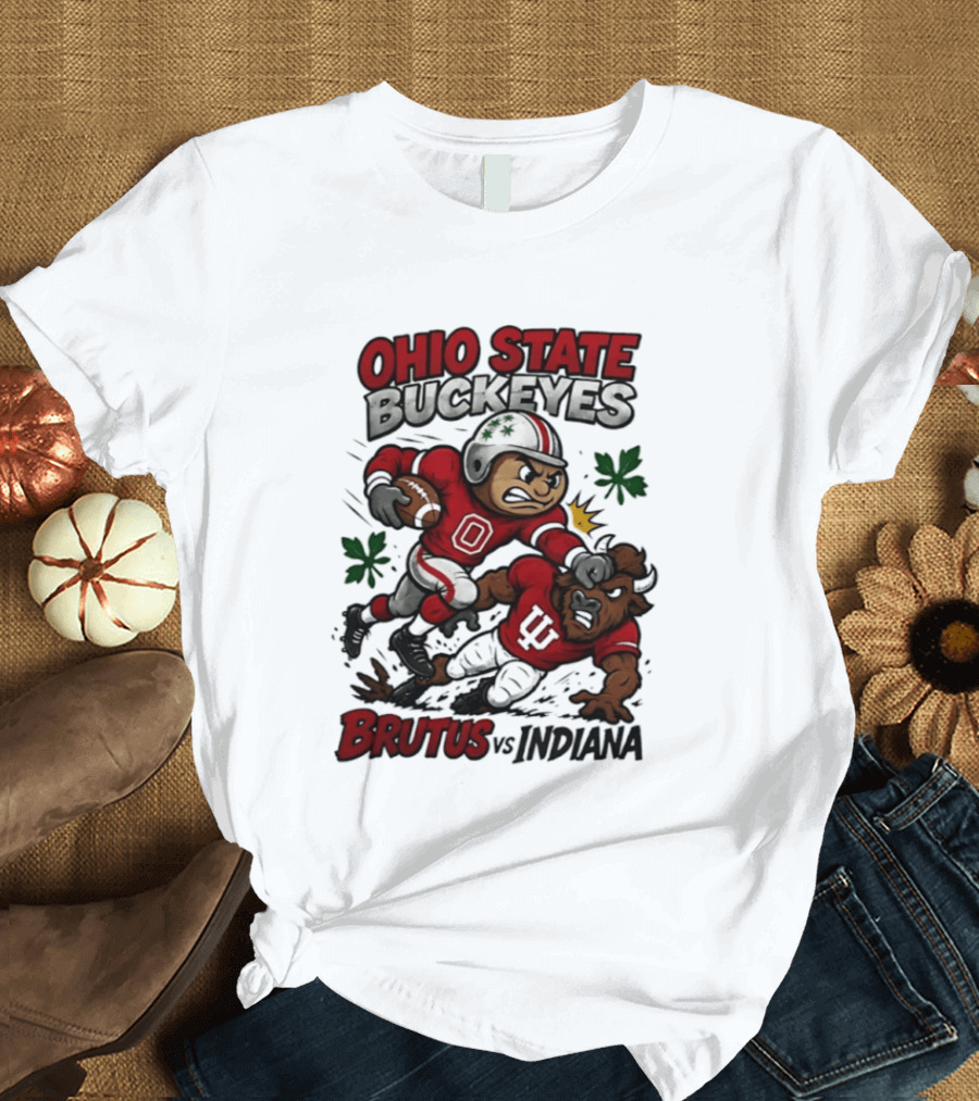 Ohio State Buckeyes Brutus Vs Indiana Hoosiers Rivals Football Showdown T-Shirt