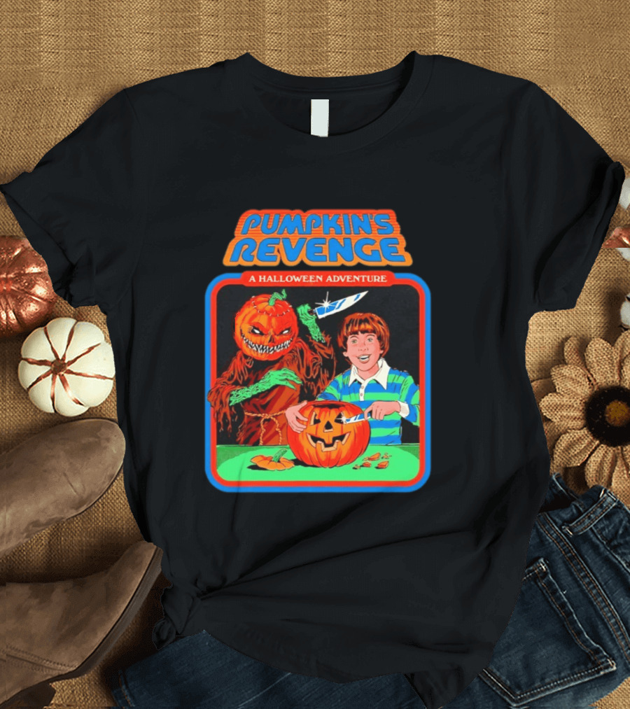 Pumpkin's Revenge A Halloween Adventure Creepy Jack O' Lantern T-Shirt