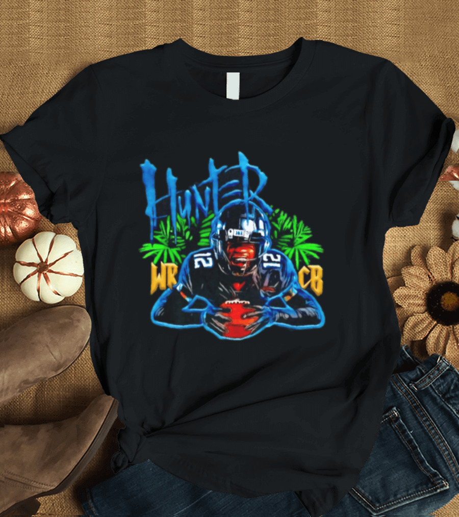 Travis Hunter Jacksonville Jaguars WR CB Football Player Holding Ball T-Shirt