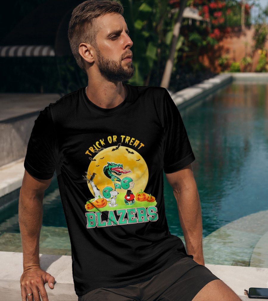 UAB Blazers Peanuts Halloween Trick Or Treat Abbey Road 2026 T-Shirt