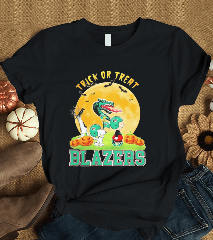 UAB Blazers Peanuts Halloween Trick Or Treat Abbey Road 2026 T-Shirt