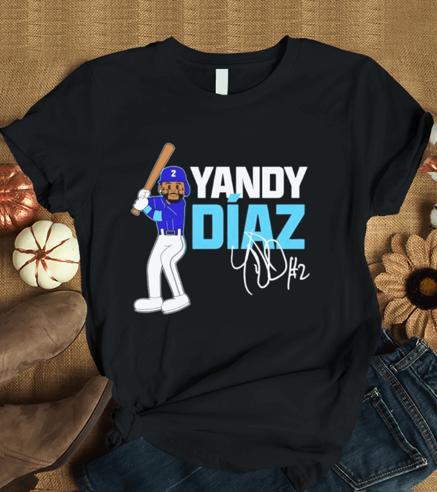 Yandy Diaz Tampa Bay Rays 2026 ALCS Cartoon Player Number 2 T-Shirt