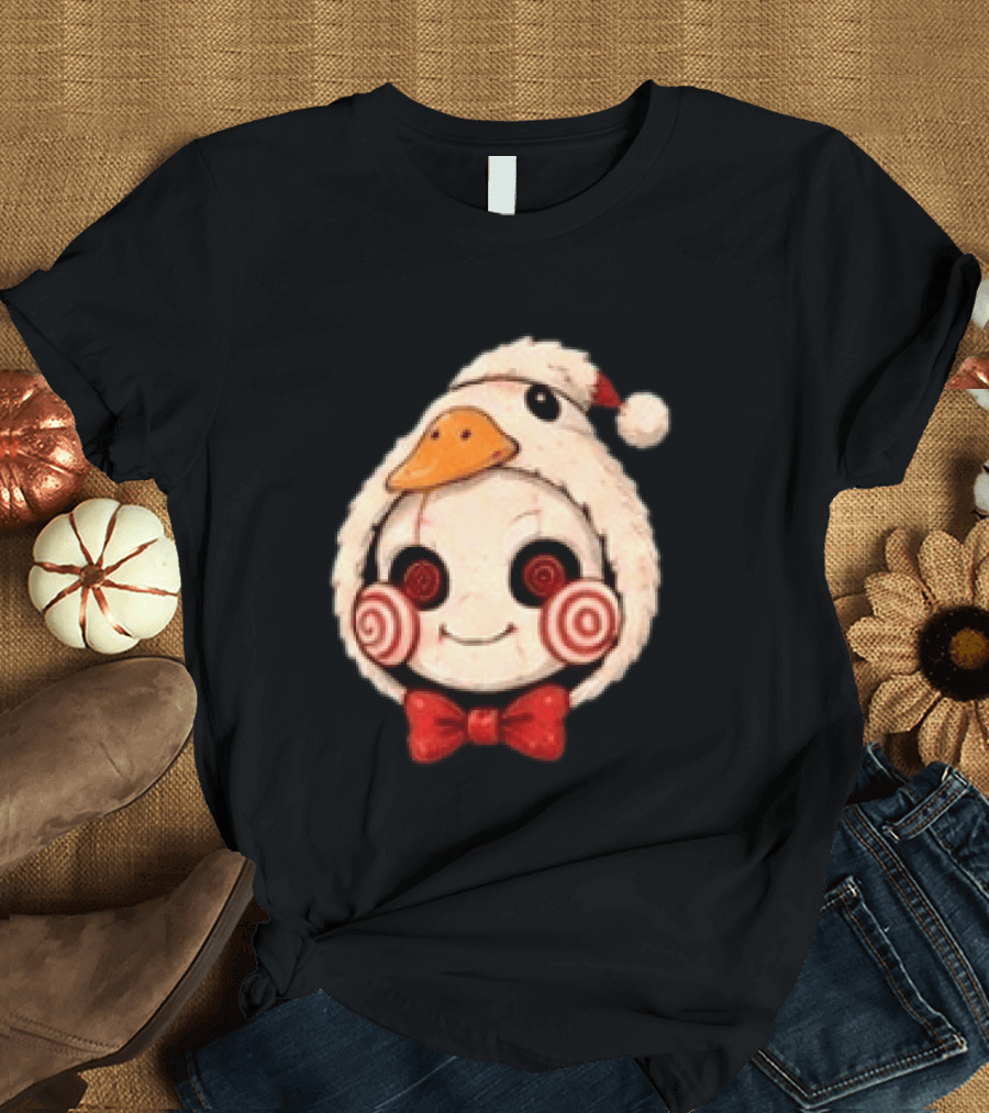 Jigsaw I Want To Play A Game With Cookies Christmas Santa Chicken Costume T-Shirt