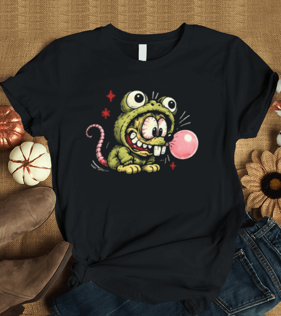 Baby Rat Fink Frog Christmas Oops My Bad Bubble Trouble Fun For Rat Fink Lovers T-Shirt
