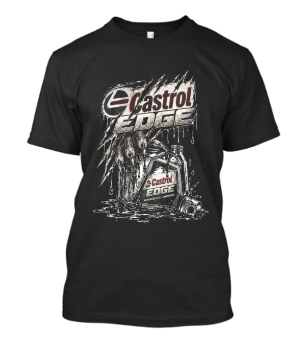 Castrol Edge Dripping Oil Can Halloween Theme With Rat Fink T-Shirt