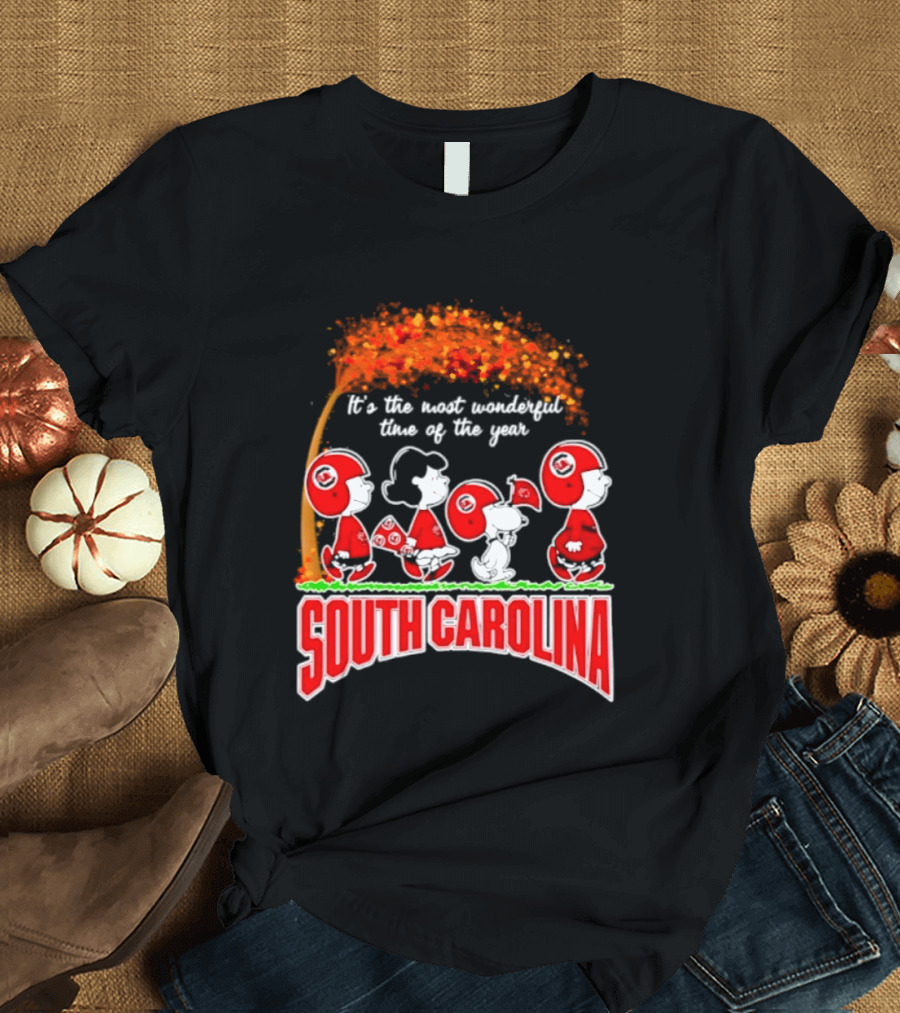 Peanuts South Carolina Gamecocks Most Wonderful Time Of The Year 2026 Football T-Shirt