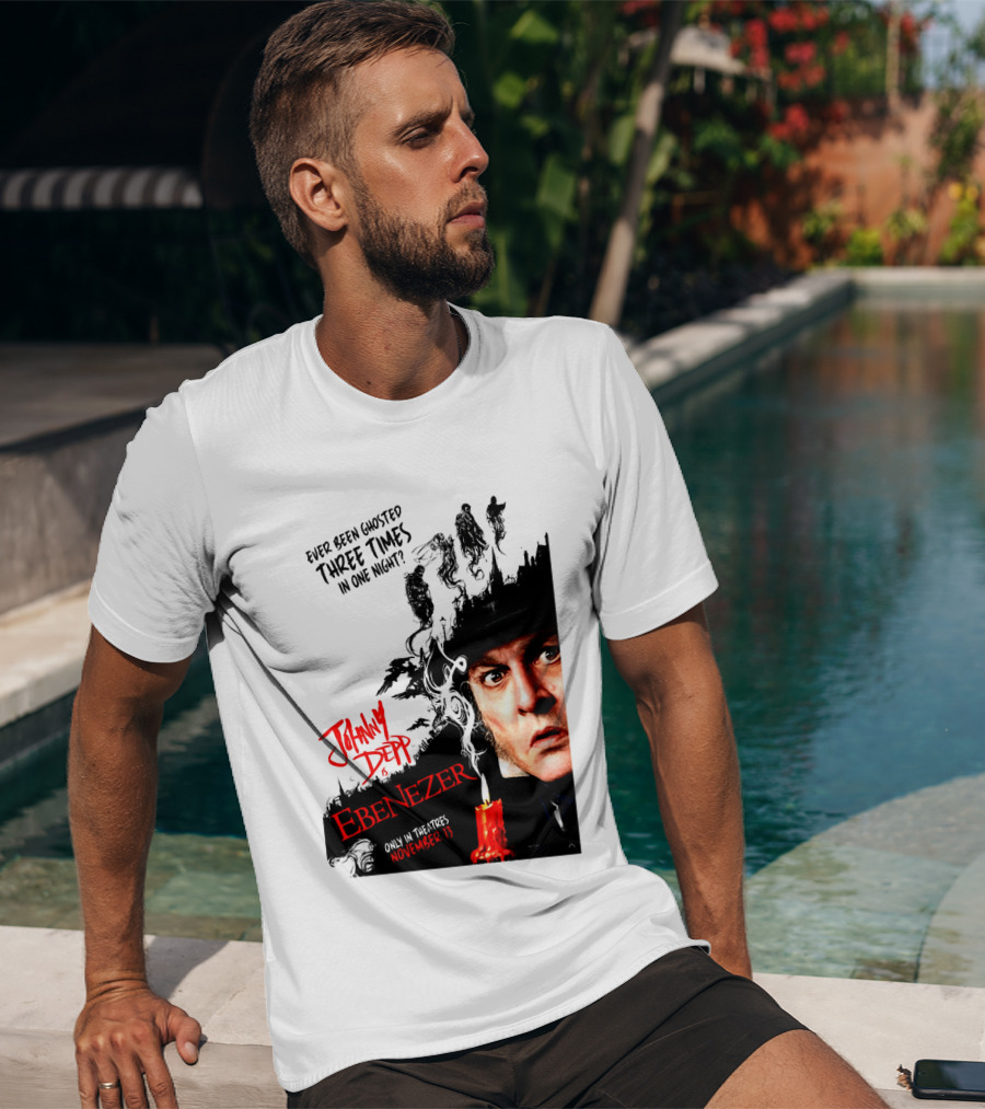 Johnny Depp Ebenezer Ghosted Three Times Movie In Theatres November 13 T-Shirt