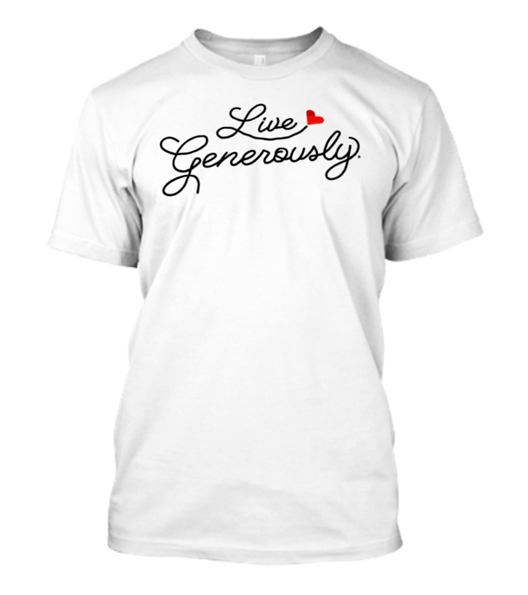 Live Generously Heart Kindness Charity Inspirational T-Shirt