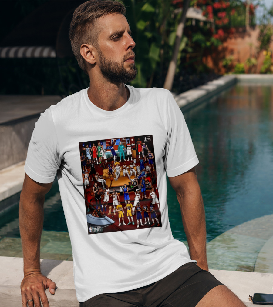 NBA 2026 2027 Season Tip Off Cartoon Players All Stars T-Shirt