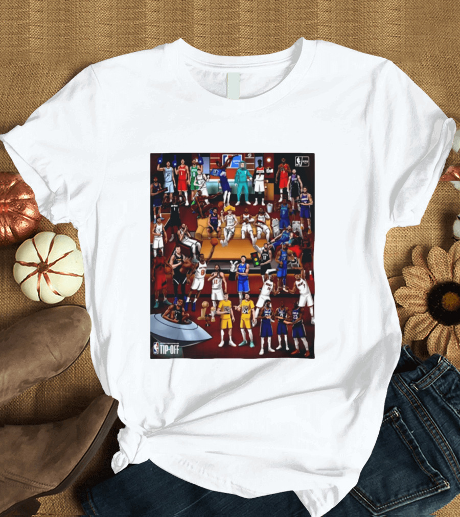 NBA 2026 2027 Season Tip Off Cartoon Players All Stars T-Shirt