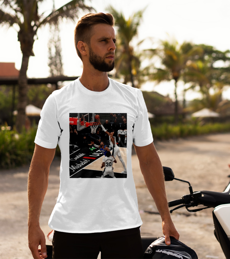 Victor Wembanyama San Antonio Spurs Block Shot Action Thunder Game T-Shirt