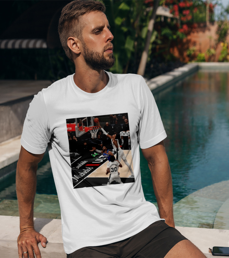 Victor Wembanyama San Antonio Spurs Block Shot Action Thunder Game T-Shirt