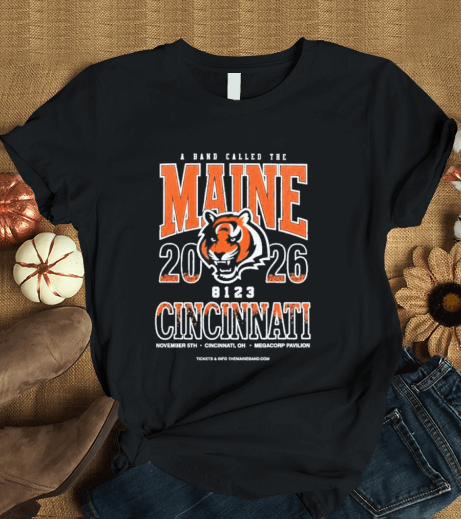 A Band Called The Maine 2026 Cincinnati November 5th MegaCorp Pavilion T-Shirt